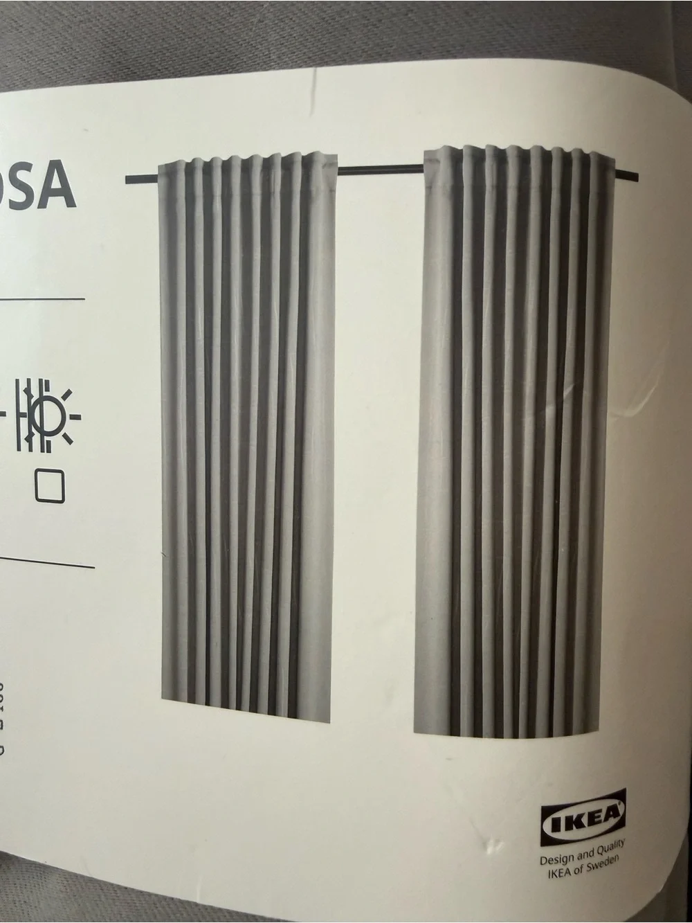 New IKea PRAKTTIDLÖSA 2 Grey Curtain Panels
